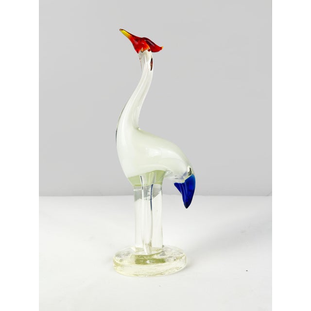 Mid-Century Modern Mid-Century Modern Murano Art Glass Crane Bird Figurine from Made Murano Glass, 1970s For Sale - Image 3 of 14