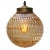 Mid-Century Modern Mid-Century Brass Top Pendant Lights in Amber Glass For Sale - Image 3 of 7