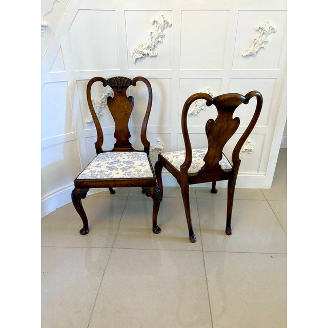 Antique Victorian Carved Dining Chairs in Burr Walnut, 1880, Set of 6 For Sale - Image 4 of 15