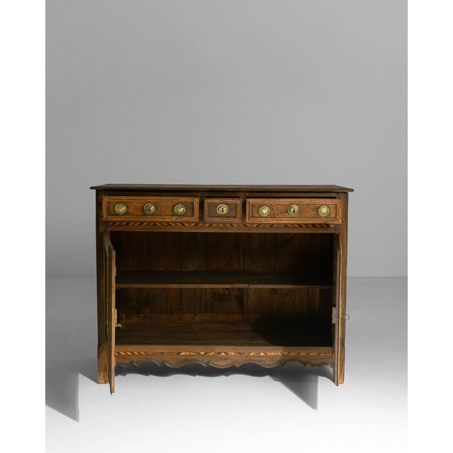 1820s French Baroque Oak Buffet With Brass Details For Sale - Image 17 of 18