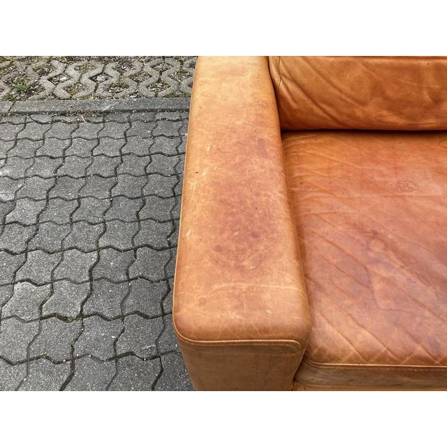 Vintage Danish Cognac Leather Sofa, 1980s For Sale - Image 10 of 18