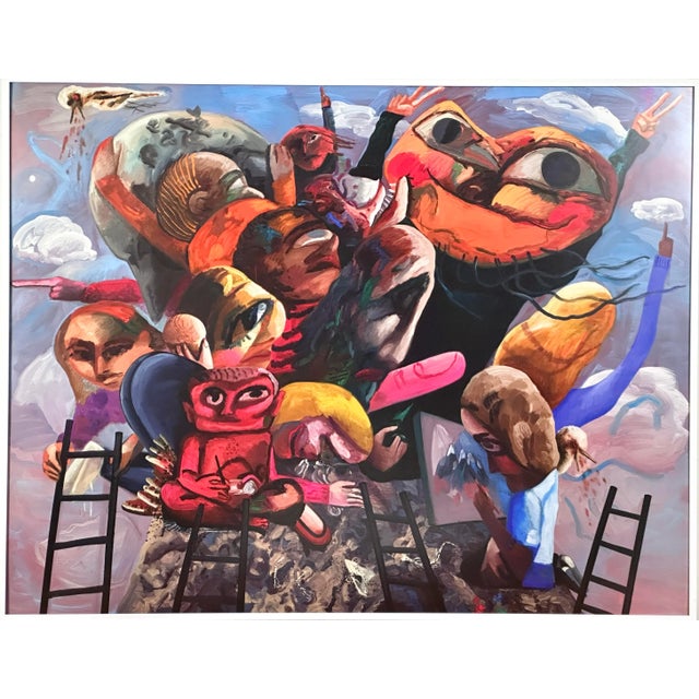 Early 21st Century Dana Schutz (B. 1976) - Large ‘Mountain Group’ Offset Lithograph Print, Framed For Sale - Image 5 of 5