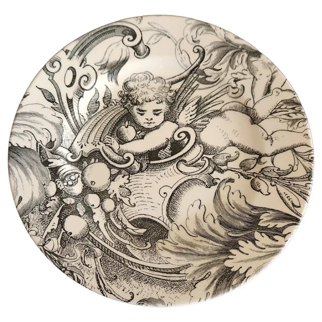 White 1990s English Copeland & Garrett Spode Vintage Cherub Plate For Sale - Image 8 of 8