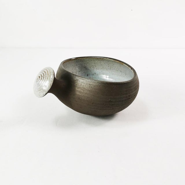 Ceramic Modernist Ceramic Bowl with Handle by H. Ditlev. Denmark, 1960s For Sale - Image 7 of 10