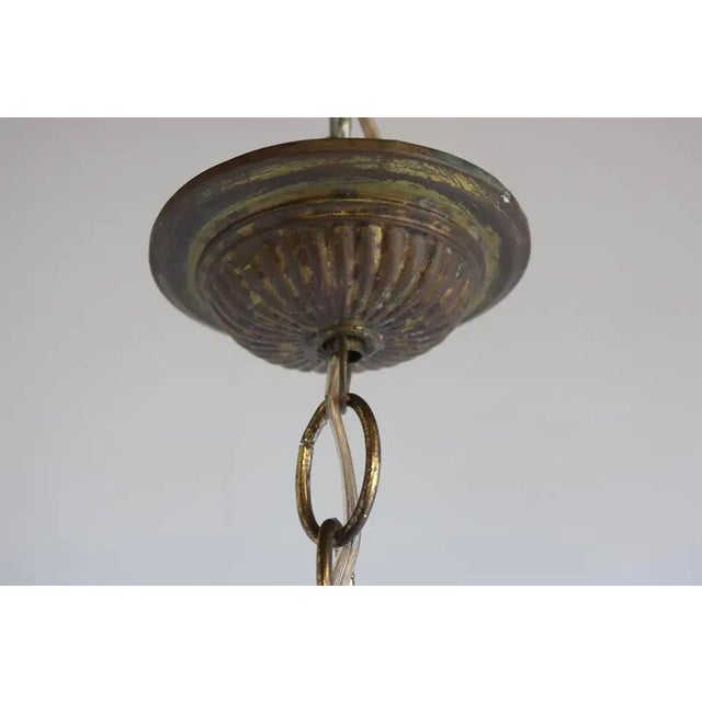 Antique French Renaissance Hand Painted Opaline Victorian Pendant Light, 1910 For Sale - Image 13 of 15