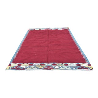 1950s Scandinavian Burgundy Kilim For Sale