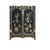 1970s Vintage Oriental Black Lacquer Color Flower Vases Graphic Storage Cabinet For Sale - Image 5 of 11