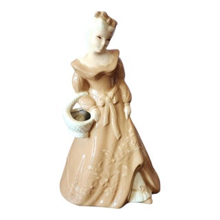 Vintage Mid Century Modern 1950s Ceramic Woman Figurine ~ Mark Unknown For Sale