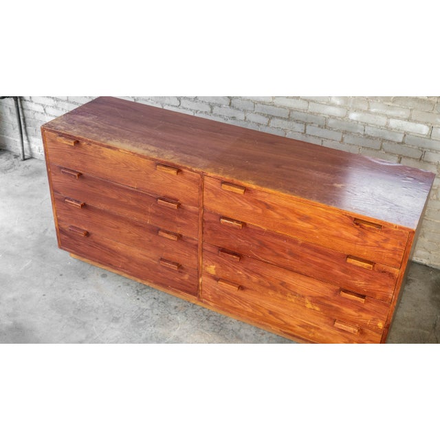 1970s Charles Webb Eight-Drawer Oak Dresser For Sale - Image 12 of 18