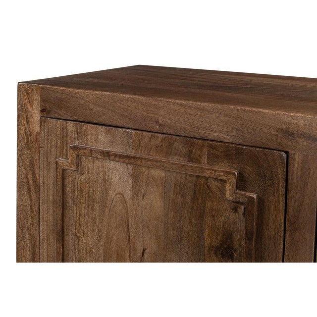 Wood Traditional Four-Door Sideboard in Walnut Tone For Sale - Image 7 of 11