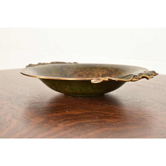 Carl Sorensen Carl Sorensen Art Deco Verdigris Bronze Centerpiece Bowl or Fruit Bowl For Sale - Image 4 of 12