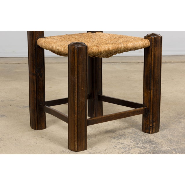 Antique French Provincial Oak Ladder Back Dining Chairs - Set of 4 For Sale - Image 11 of 18