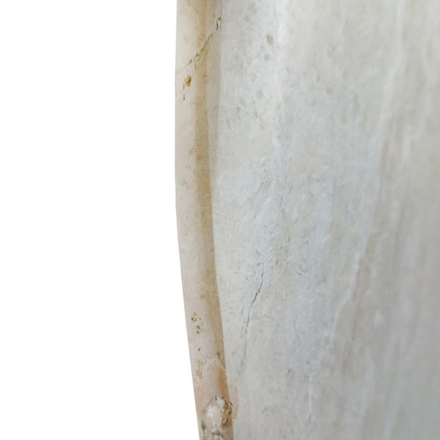 Hand-Carved Marble Disk on Stand, 24 Inches, Indonesia, Contemporary For Sale - Image 14 of 18