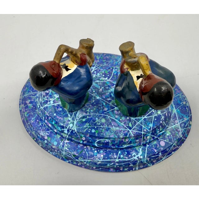 Blue Bruce Houston Saxophone Players Miniature 1997 For Sale - Image 8 of 12