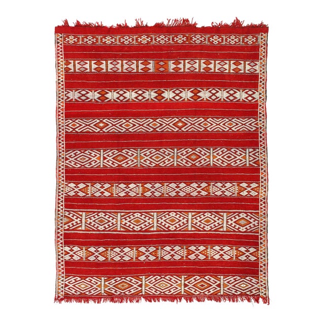 Pasargad DC Fine Hand Knotted Flat Weave Moroccan Rug For Sale