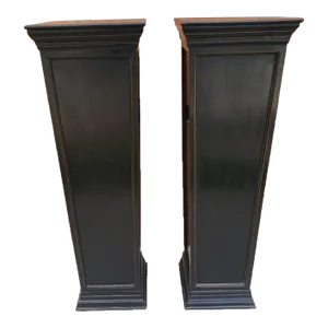 1940s Directoire Style Ebonized Fruitwood Oblong Pedestals, a Pair