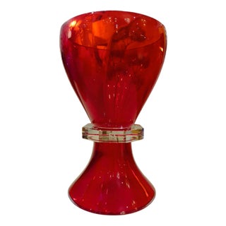 Red Hourglass Vase from Fendi, 1970s For Sale