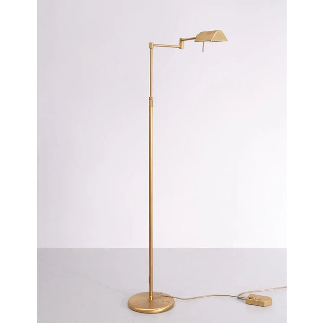Halogen Brass Swing Arm Floor Lamp, Germany, 1980s For Sale - Image 10 of 10