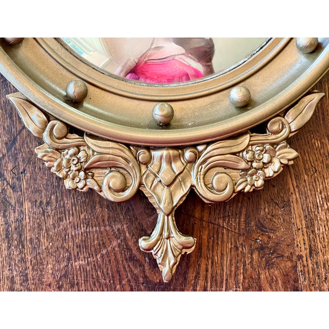 Federal Style Convex Bullseye Wood Wall Mirror For Sale In New York - Image 6 of 8