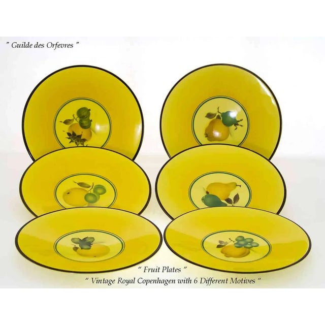 1950’s Vintage Royal Copenhagen Fruit Yellow Orange Decoration Plates- Set of 7 For Sale In New York - Image 6 of 12