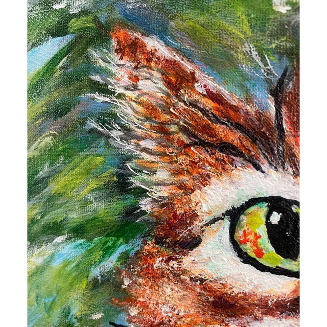 Irene Van Genderen-Van De Wilt, Orange Cat Painting, 2000s, Canvas and Beech For Sale - Image 9 of 17