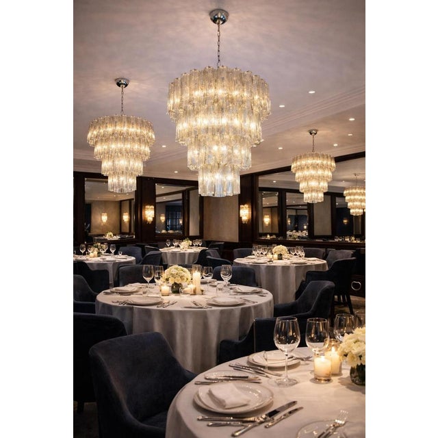 Vintage Italian Smoked Murano Glass and Nickel Chandeliers, 1990, Set of 2 For Sale - Image 14 of 18