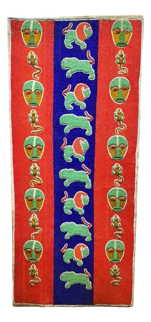 Rare Vintage African Yoruba Beaded Large Panel/Door Nigeria 69" H