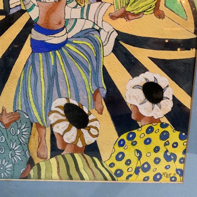 1960s Vintage Mixed Media Persian Framed Painting For Sale - Image 4 of 8