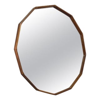 Large Mid-Century Modern Wooden Mirror, Italy, 1960s For Sale