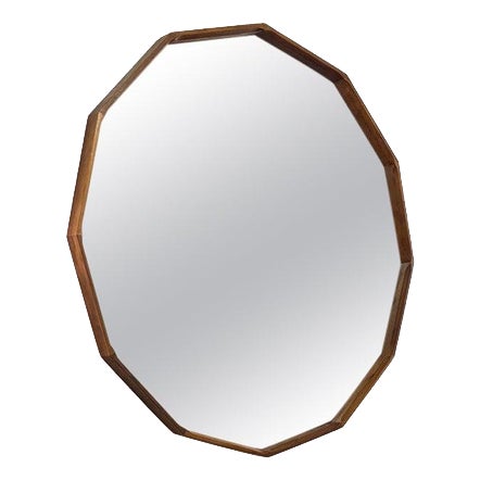 Large Mid-Century Modern Wooden Mirror, Italy, 1960s For Sale