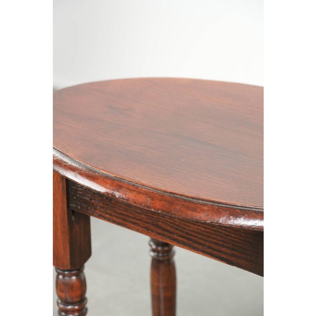 Antique English Oval Oak Side Table, Early 20th Century For Sale - Image 10 of 13