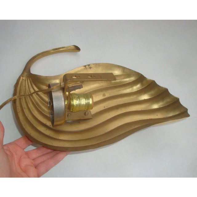 Italian Modernist Tommaso Barbi Brass Light Wall Sconce For Sale In Richmond - Image 6 of 7