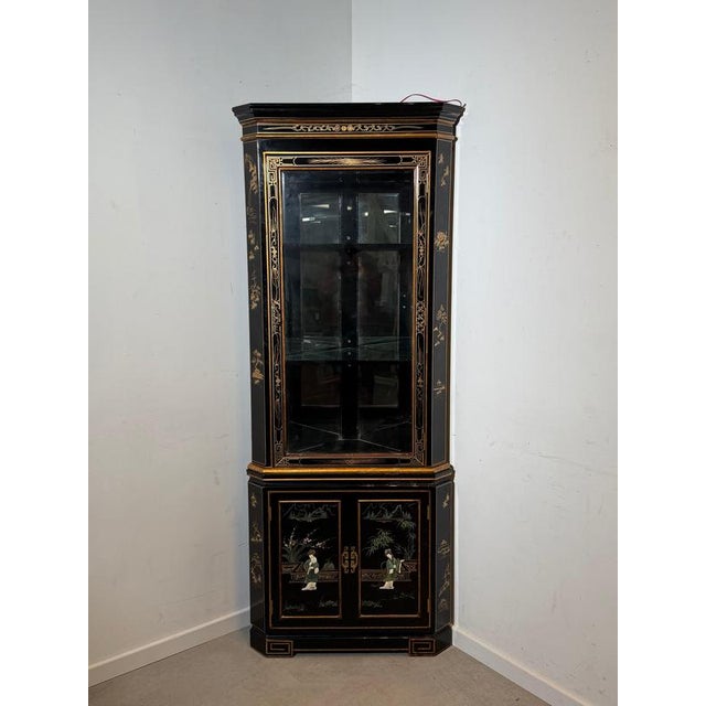 Vintage Lacquered Corner Cabinet For Sale - Image 6 of 7