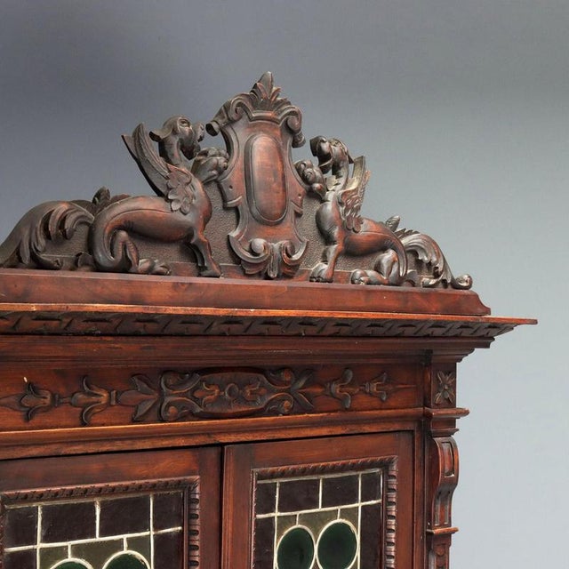 Neo-Renaissance Style Walnut Double-Body Sideboard For Sale - Image 6 of 14