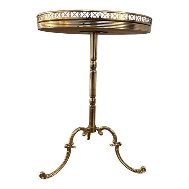 Mid-Century Modern 1950s Small Brass Italian Side Table For Sale - Image 3 of 7