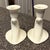 Royal Haeger Vintage MCM Royal Haeger White Textured Ceramic Matte Taper Holders -Pair For Sale - Image 4 of 4