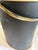 Vintage Mid-Century Black & Gold Wastebasket With Handle For Sale - Image 9 of 12