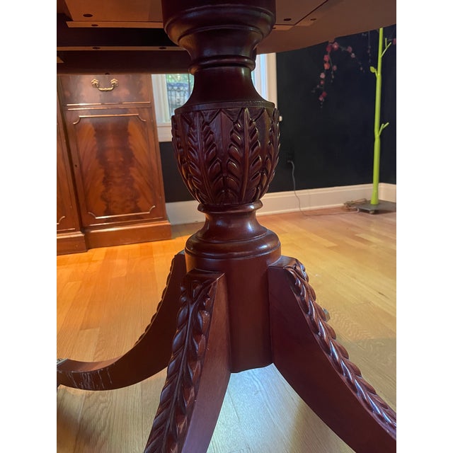 Wood Vintage Baker Charleston Collection Dining Table Mahogany and Satinwood W Double Rounded Corners For Sale - Image 7 of 9