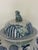 Pair Monumental Blue & White Chinese Porcelain Covered Dragon Temple Jars With Foo Dog Finials, 23” H For Sale - Image 10 of 12