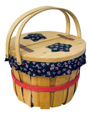 Vintage Americana Farmhouse Sewing Basket