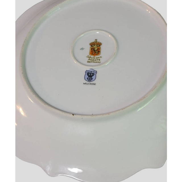 Late 20th Century Romantic Wild Rose Golden Grown Schumann Arzberg Germany Fine Porcelain Serving Plate For Sale - Image 4 of 8