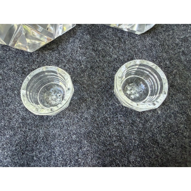 Mid 20th Century Vintage Cut Crystal Salt & Pepper Pedestal Shakers a Pair For Sale - Image 5 of 16