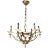 Lacquered Metal and Brass Chandelier, circa 1940 For Sale