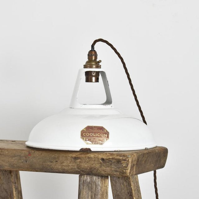 9 Inch White Coolicon Pendant Light, 1940s For Sale - Image 6 of 7