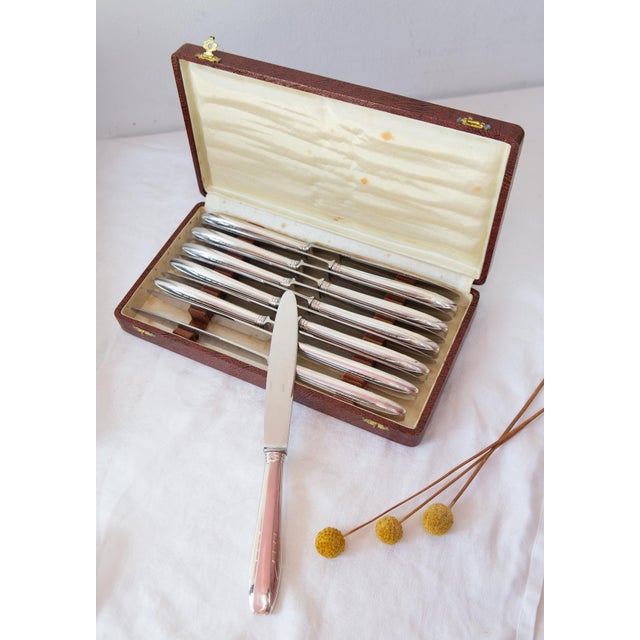 French Cutlery Set for 12 Silver-Plated Metal in a Case from Henri Emil Brille, 1940s, Set of 49 For Sale - Image 7 of 13