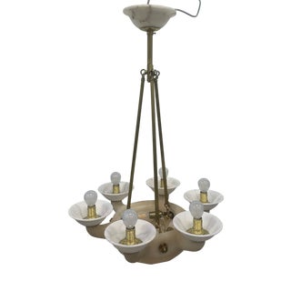 Volterra Alabaster Chandelier, 1930s For Sale
