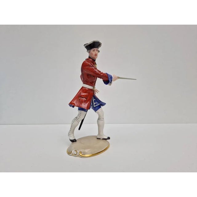 1940s Jennes Regiment Officer Figurine by Hanns Goebl for Nymphenburg, 1940s For Sale - Image 5 of 11
