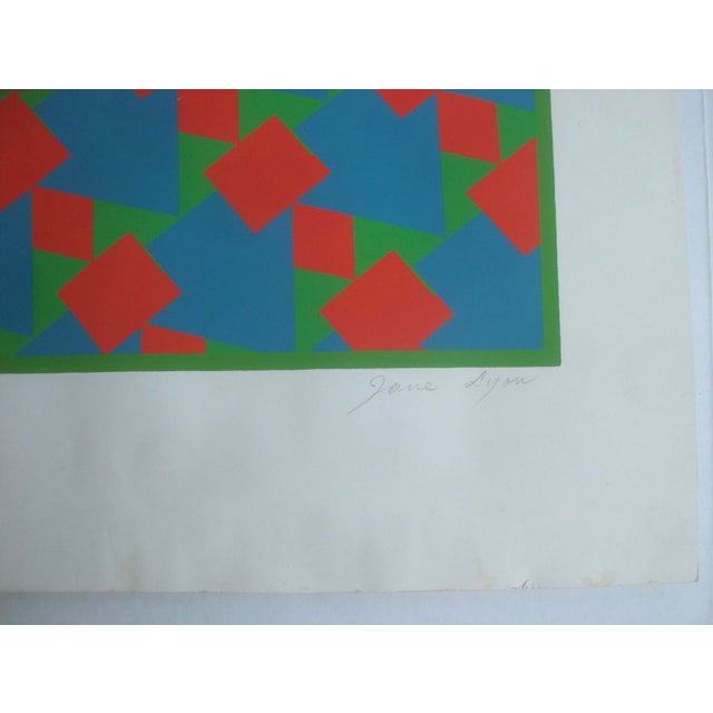 Mid-Century Modern Geometric Silkscreen Midcentury Modern Op Art Poster After Vasarely For Sale - Image 3 of 6