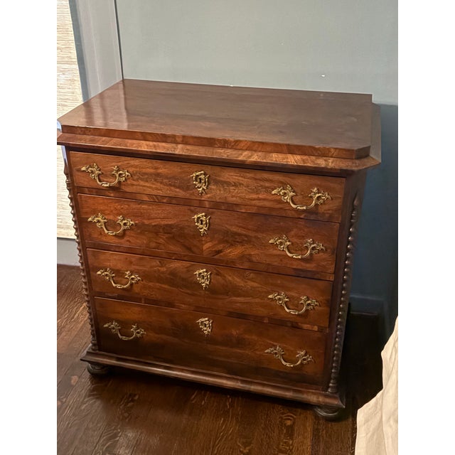 Exceptional 19th Century Flame Mahogany Chest of Drawers With Barley Twist Columns For Sale In Houston - Image 6 of 11