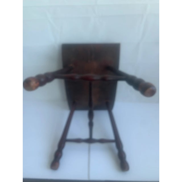 1940s Antique Stool With Needlepoint Seat For Sale - Image 5 of 6